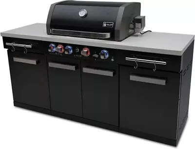 $2999 • Buy Mont Alpi 957 5-Burner 63000 BTU Black Stainless Steel Outdoor Gas Island Grill