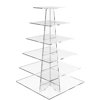 Acrylic Cupcake Stand 6 Tier Cup Cake Display Birthday Party Riser - Square • £41.47