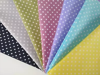 £7.75 • Buy 100% Cotton Poplin Fabric 3mm Spot Polka Dot Dotty Spotty Rose & Hubble Material