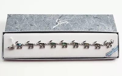 Storrs Wild Pearle Abalone Jewelry Moose Deer Elk Bracelet Vintage • $40