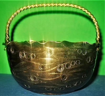 Antique Quadruple Plate Basket W/Twisted Brass Handle Simpson Hall Miller & Co. • $34.95