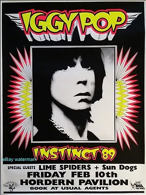 IGGY POP 1989 RARE ORIGINAL Sydney Hordern Pavilion Concert Tour Gig POSTER • $145