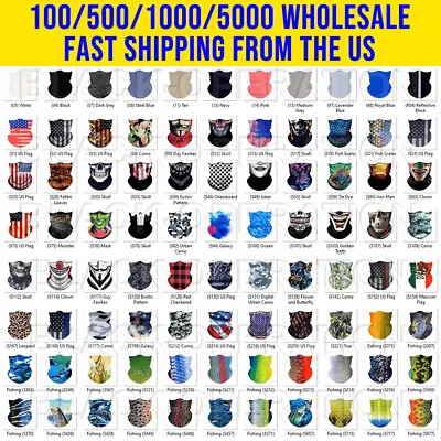 Neck Gaiter Wholesale Face Mask Lot Balaclava Bandana Pack 100 500 1000 Cheap • $250