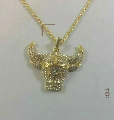 Gold Chicago Bulls Necklace Basketball Michael Jordan NBA Pendant Chain • $19.85