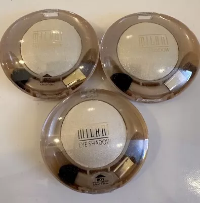 3 X Milani Baked  Runway Eyes Eyeshadow (0.07oz / 2.1g)  ~ #01 Lily White • $44.99