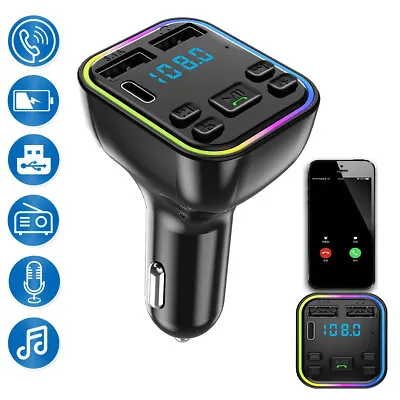 Bluetooth Transmitter Car Adapter FM MP3 Player Hands Free Radio Kit USB Charger • $8.99