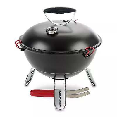 LANDMANN Ball Grill Camping Grill BBQ Festival Grill Portable Charcoal Grill Round • £68.98