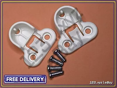 X2 130527 ORIGINAL IKEA WHITE PAX Wardrobe Brackets Clips For Rail + Screws • £3.50