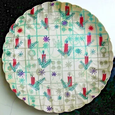 Christmas Plate Cardboard Colorful Plate Christmas Nicholas 40er 50er 40s 50s • $19.79