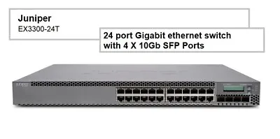 Juniper Networks EX3300-24T 24port Gigabit Switch With 4x SFP+ 10GB  100DAYRTB • £129.99