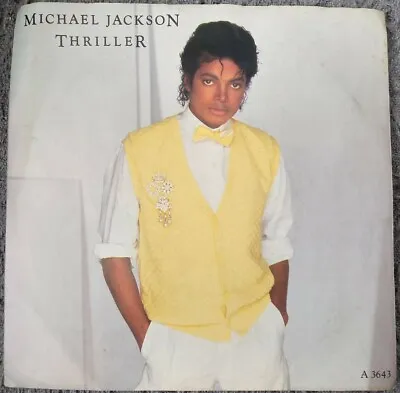 MICHAEL JACKSON - Thriller 45RPM 7  Record Made In Holland And Sleeve In UK • $13.58