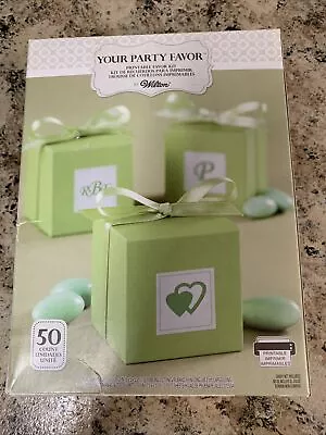 Wilton Green Party Favor Boxes 50 Count Kit Weddings Birthday Anytime Printable • $11