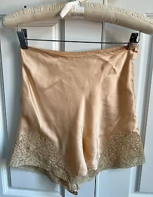 Vintage 1940s Peachy Pink Tap Pants Antique Lace Lingerie Shorts Panties XS - S • $60