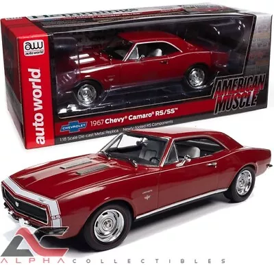 Autoworld Amm1288  1:18 1967 Chevrolet Camaro Rs/ss (bolero Red) Hemmings • $99.99