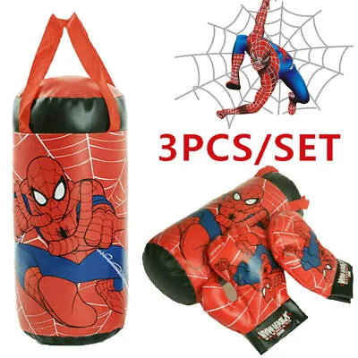 3Pcs/Set Avengers Spiderman Gloves Boxing Punching Bag Exercise Kids Toys Gift • £10.59