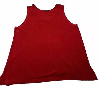 Vikki Vi Women Tank Top Red Solid Basic VL8604 Size 3XL Pre-Owned Used Condition • $11.99