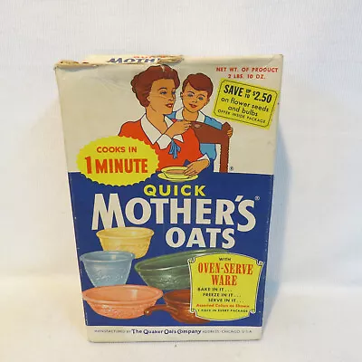 RARE Vintage Old Fashioned Mothers Oats Box Oven-Serve Ware Laughlin Quaker Oats • $79.85