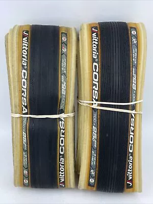 PAIR Of 2 Vittoria Corsa G+ 700c 25mm Clincher Tires FAIR - GOOD USED • $45.99