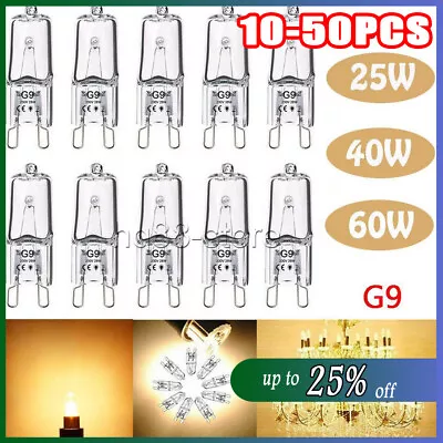 50pcs G9 Halogen Bulbs 25w/40w/60w Warm White Filament Lamp Replace Led Bulb Uk • £4.52