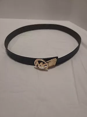 Michael Kors Women's Belt With MK Buckle Leather Black 39 Inches  • $12.99