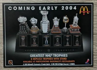 2003 04 Mcdonalds Nhl Trophies Stanley Cup  Vezina Norris Hart Art Ross Promo • $2.92