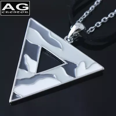 Camouflage Triangle White Green Pendant 32  Chain Necklace For Women Kids Men • $6.45