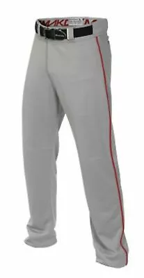 Easton Men's Full Baseball Pants Mako 2 Piped Gray With Red Piping Size XL • $19