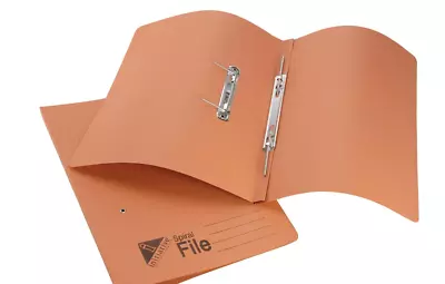 Orange Foolscap Transfer Spring Files Folder Document Storage Paper Holder • £14.99