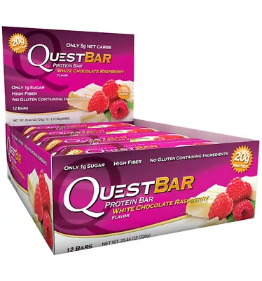 Quest Bar White Chocolate Raspberry 60g X 12 • $68.95