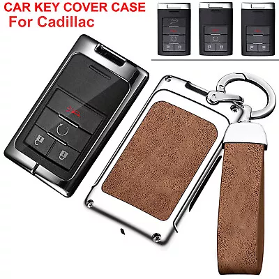 Zinc Alloy Leather Remote Key Fob Cover Case Shell For Cadillac CTS ATS XTS DTS • $18.04