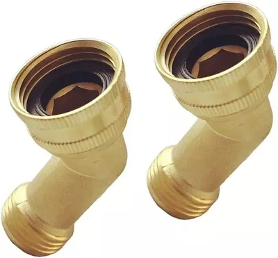 Hanobo 2-Pack Brass Garden Hose Elbow Connector 45 Degree Hose Adapter Hose Fitt • $13.50