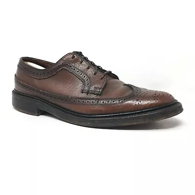 Crown Imperial V Cleat Oxfords Dress Shoes Mens Size 10 Brown Grain Leather • $59.97