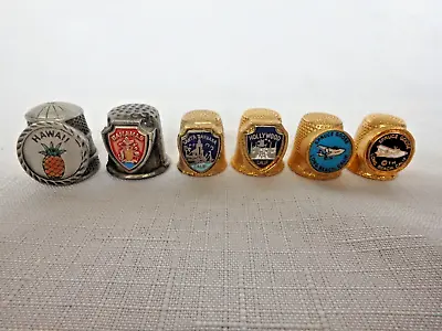 Thimbles Pewter Metal Lot Of 6 State And City Souvenirs • $7.99