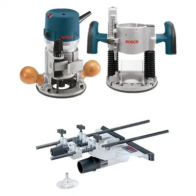 12 Amp 2-1/4 HP Plunge And Fixed Base Corded Router Kit With Bonus Guide Dust E • $436.92