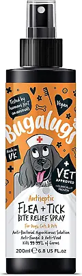Bugalugs Insect Bite Relief Antiseptic Spray For Dogs 200ml Puppy Cats Pets Itch • £12.06