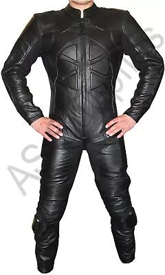 CHAOS 1-Piece Leather Motorcycle Suit - Classic Black - NeXus Biker Collection • $322.07