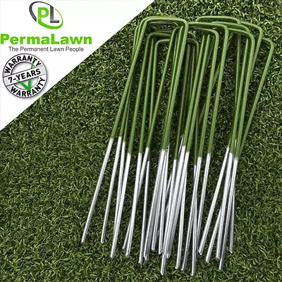 Artificial Fake Grass Staples Turf Lawn U Pins Metal Galvanised Pegs Weed 150mm • £8.56