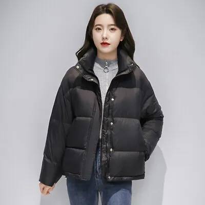 Women Padded Jacket Thicken Korean Fashion Stand Collar Loose Short Quilted Coat • $91.27