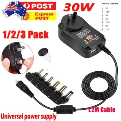 $7.99 • Buy 30W 2A Universal Power Supply Adapter Converter AC DC 3V 5V 6V 7.5V 9V 12V