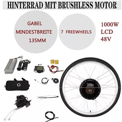 Electric Bike Conversion Kit 28 Inch 48V 1000W EBike Rear Motor Wheel With LCD • $203.30