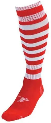 Precision Hooped Pro Football Socks Youth-Red/White • £7.92