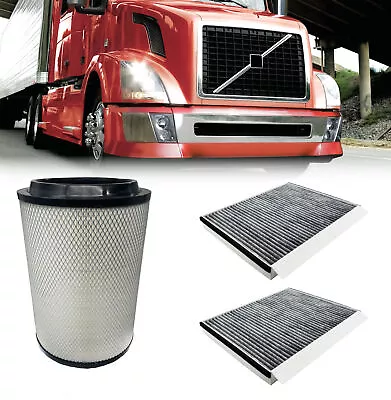 Pair Of Cabin Air Filter W/ Engine Air Filter Set For Volvo VNL VNM VNX Trucks • $79.99