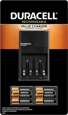 NEW! - DURACELL Rechargeable Batteries Value Charger SET W/ 6 AA & 2 AAA NiMH • $28.99