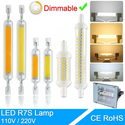 Dimmable R7s LED COB SMD Flood Light Bulb Glass Tube 6W 78mm 12W 118mm 25W 135mm • $4.98