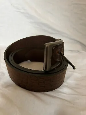 Men's Cow Leather With Crocodile Skin Grain Pattern Genuine Belt • $12.99