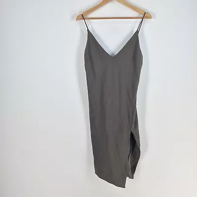 Backstage Womens Bodycon Dress Size S Khaki Green Sleeveless Stretch Vneck053897 • $19.96