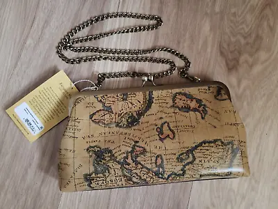 Patricia Nash Potenaz Leather Frame Crossbody Bag Purse European Map NWT • $84.99