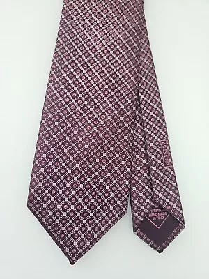 BRIONI Men's 100% Silk Necktie ITALY Luxury Designer IN MAGENTA COLOR. • $150