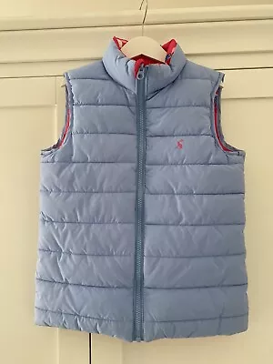 Little Joules Reversible Gilet Blue/pink Horses 7-8 Years • £5