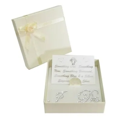 Brides Lucky Sixpence & Clear 'I Do' Crystal Shoe Stickers In Gift Box • £4.99